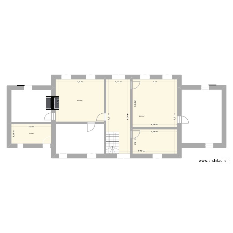 Maison Subles Etage. Plan de 3 pièces et 99 m2