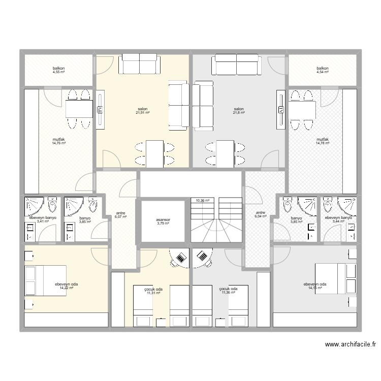  celaliye 16 daire  ara kat. Plan de 0 pièce et 0 m2