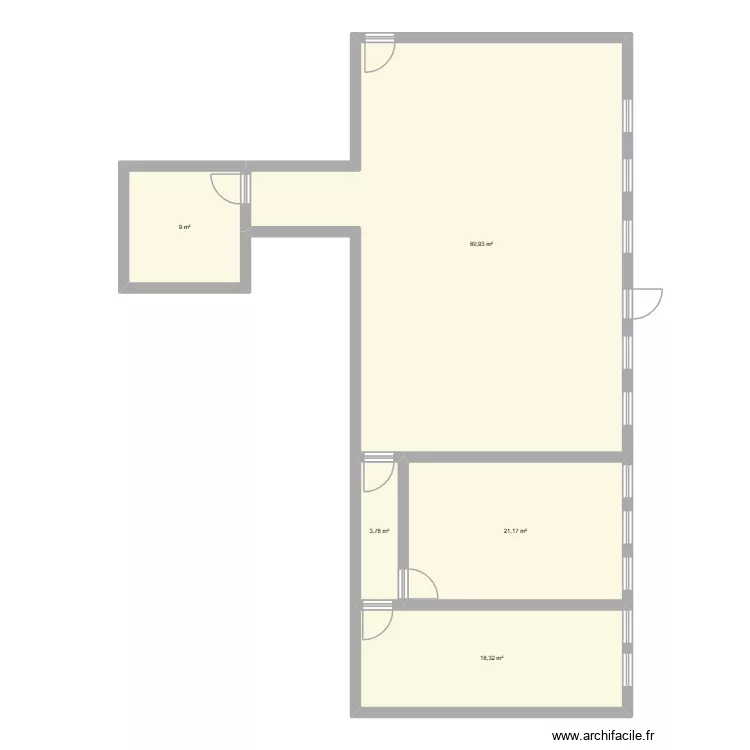 plan local jeune. Plan de 5  et 133 m²