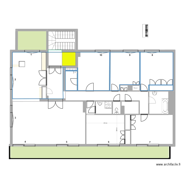 Appartement Enghien 157 m². Plan de 7 pièces et 180 m2