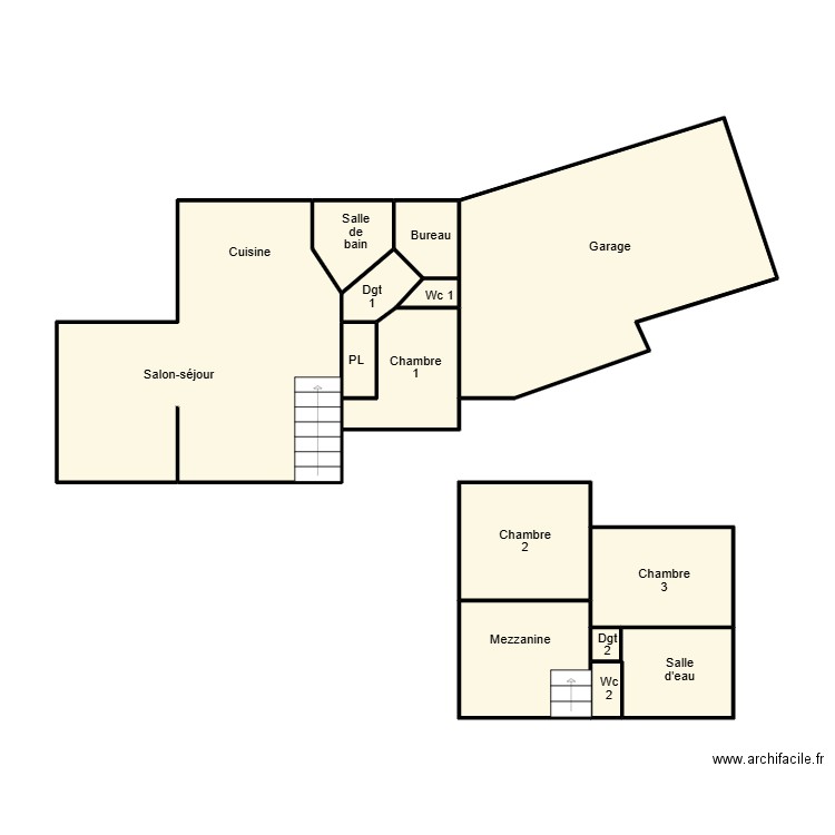 LOCTUDT PELHATRE. Plan de 13 pièces et 62 m2