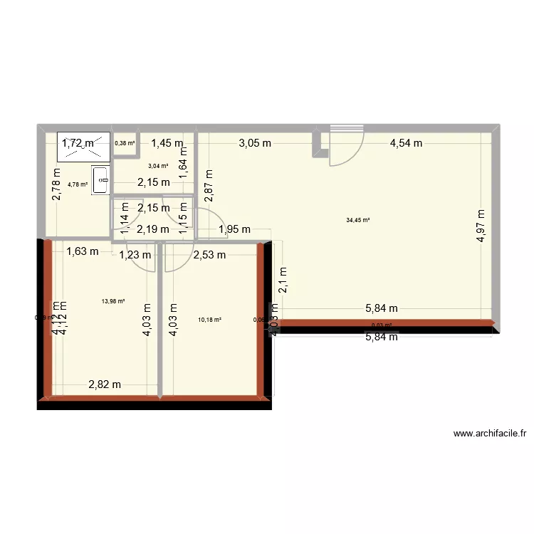 PLAN aix. Plan de 9 pièces et 67 m²