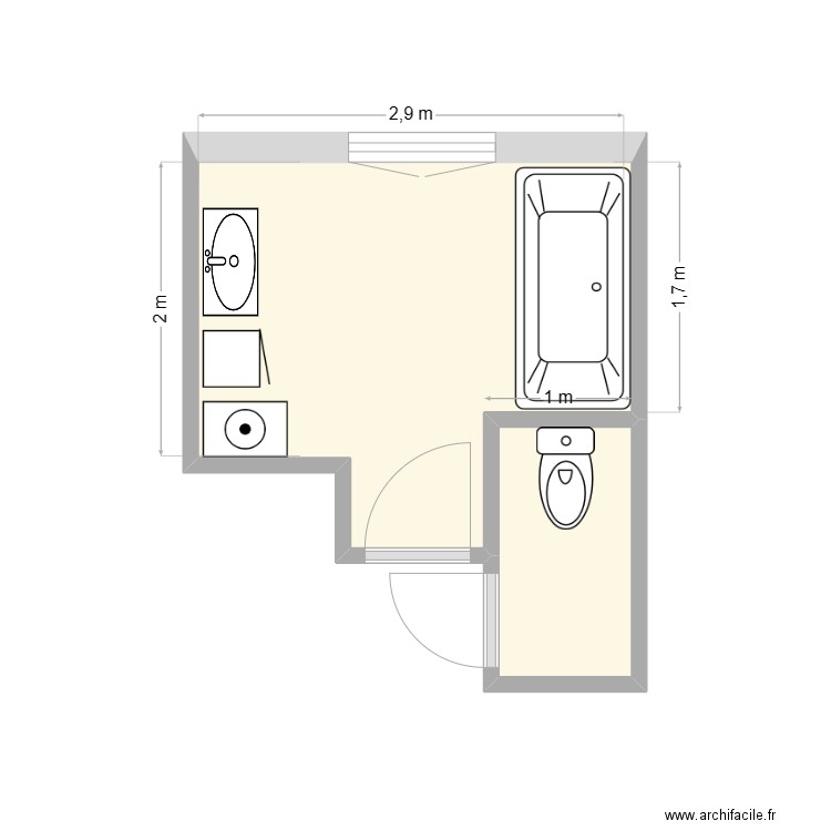 Rosengoltz existant. Plan de 2 pièces et 8 m2