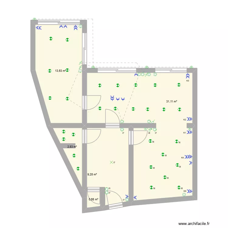 Rez-de chauss&eacute;e. Plan de 