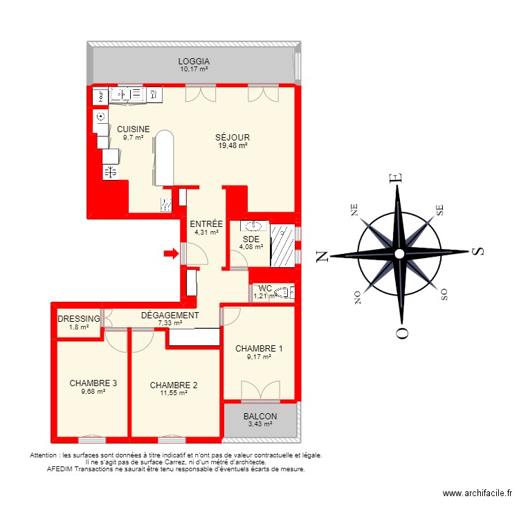 BI 18311 - . Plan de 22 pièces et 114 m2