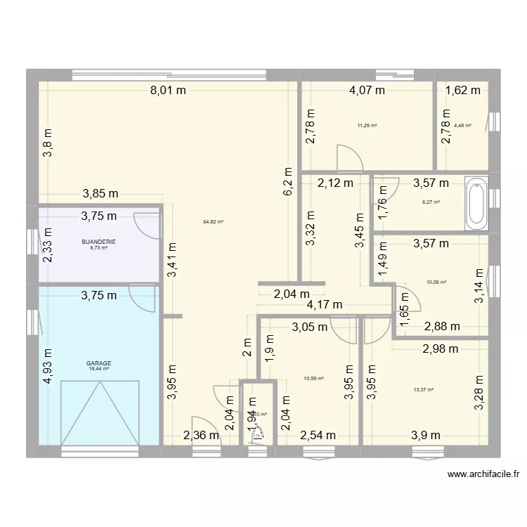 MAISON CARBONNE. Plan de 10  et 150 m²