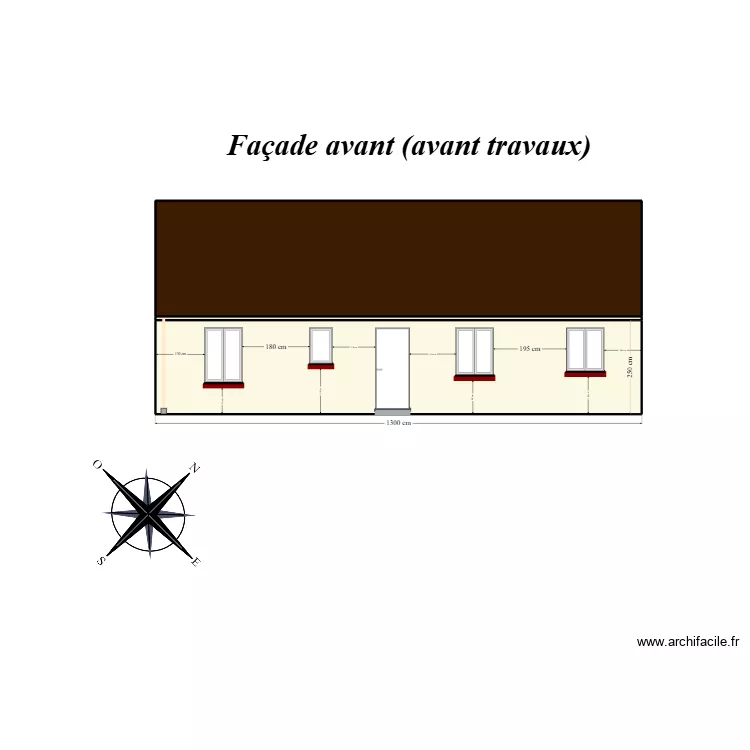 Plan de Fa&ccedil;ade avant travaux G. Plan de 