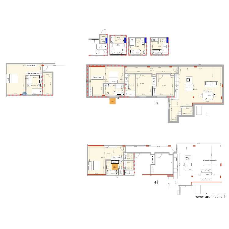 AREA M2. Plan de 13 pièces et 181 m2