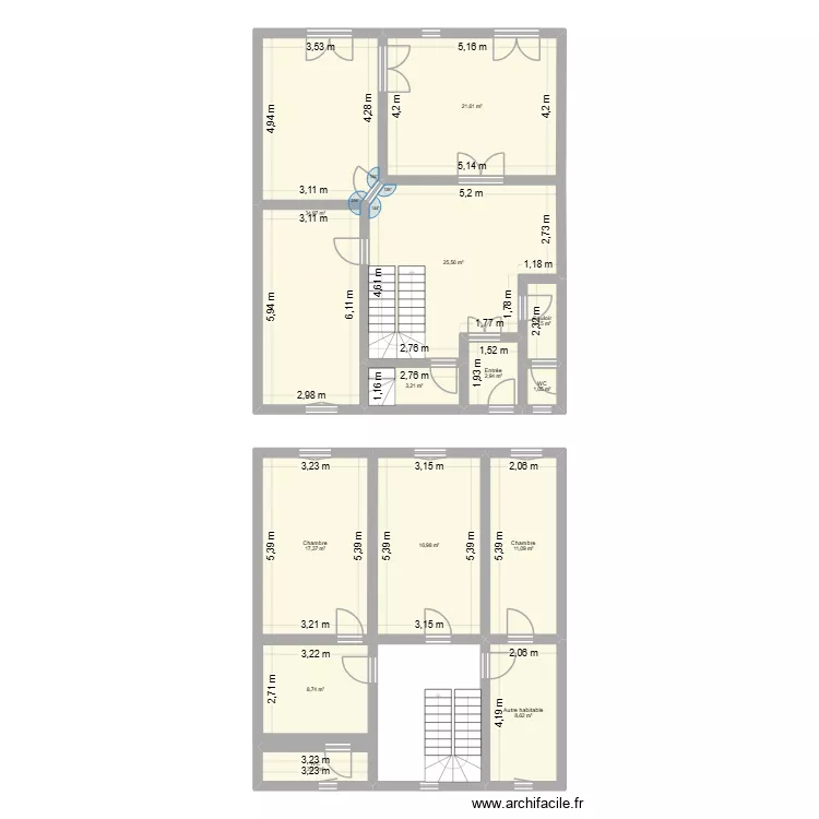 Est 2. Plan de 13 Pièces et 157 m²