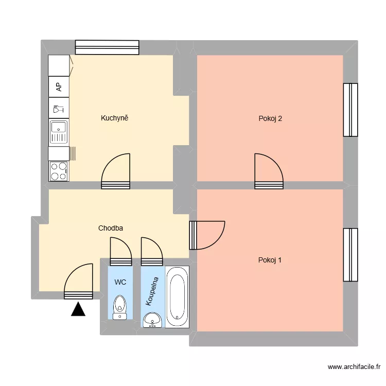Matěje Kopeck&eacute;ho 516, byt 1. Plan de 13  et 181 m²