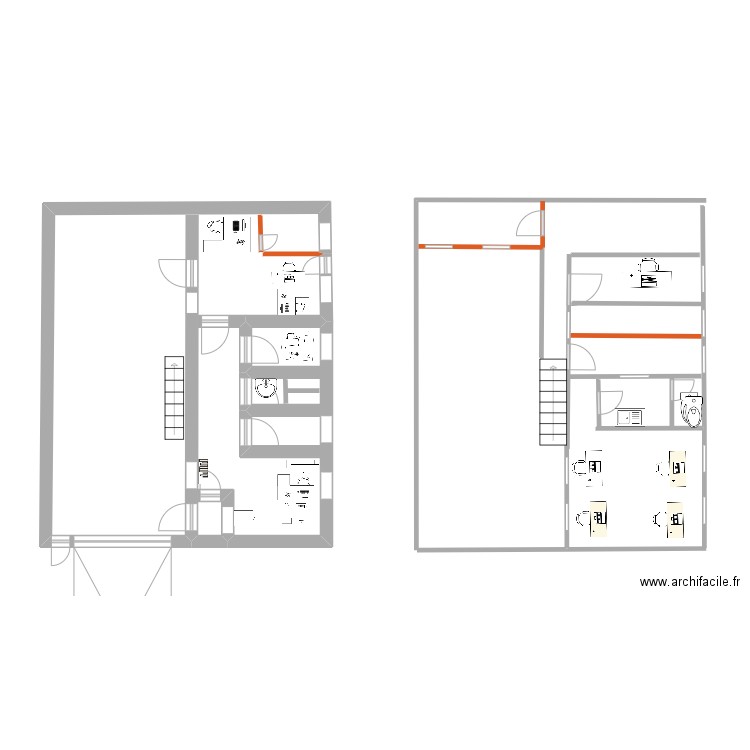 REZ DE CHAUSSEE. Plan de 1 pièce et 37 m2