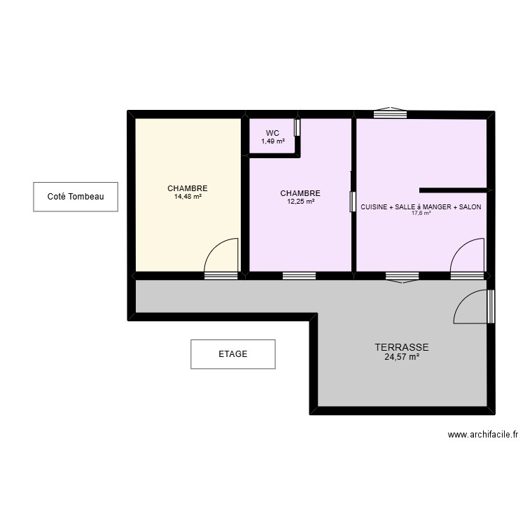 1er. Plan de 5 pièces et 70 m2