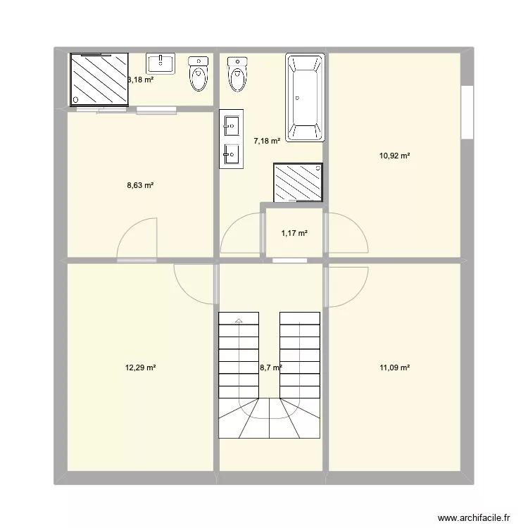 SAINT GERMAIN MEULIERE ETAGE VERSION 1. Plan de 