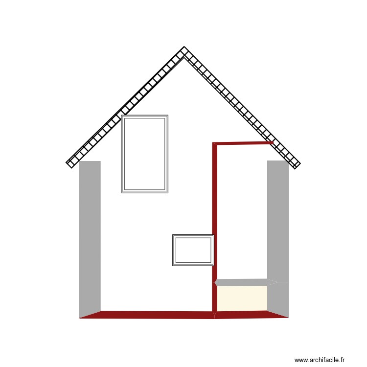 coupe &eacute;curie 2 avec translation porte entr&eacute;e. Plan de 0 pièce et 0 m2