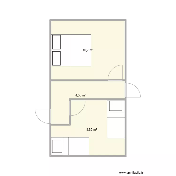 LECOQ Claude. Plan de 3  et 24 m²