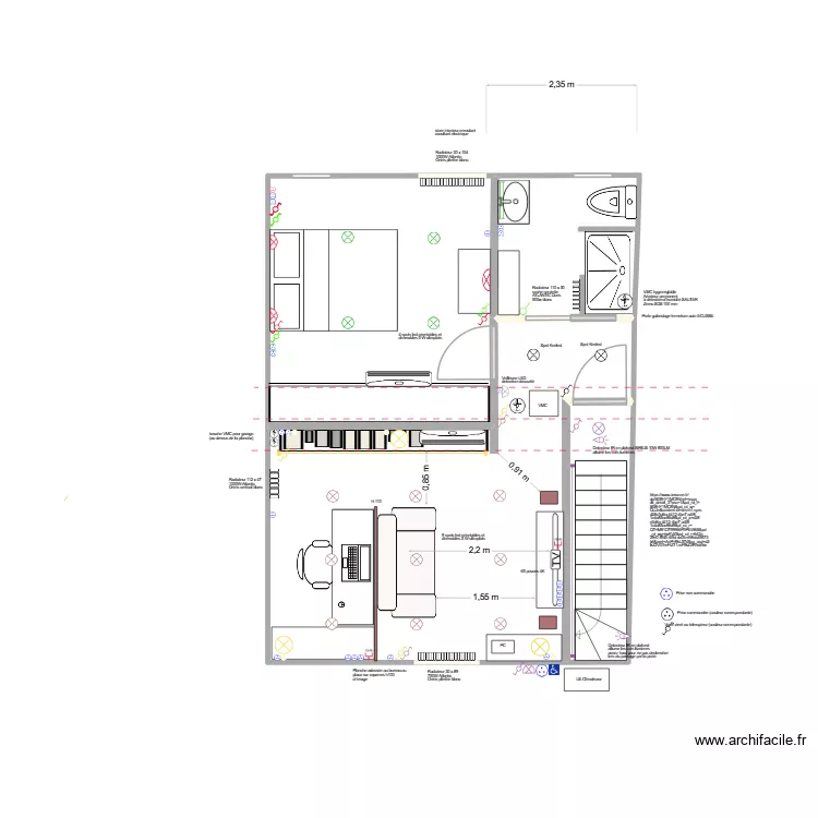 Sol 2: Salon + Chambre + SDB. Plan de 4 et 41 m² Sol 2: Salon + Chambre + SDB. Plan de 4 et 41 m²