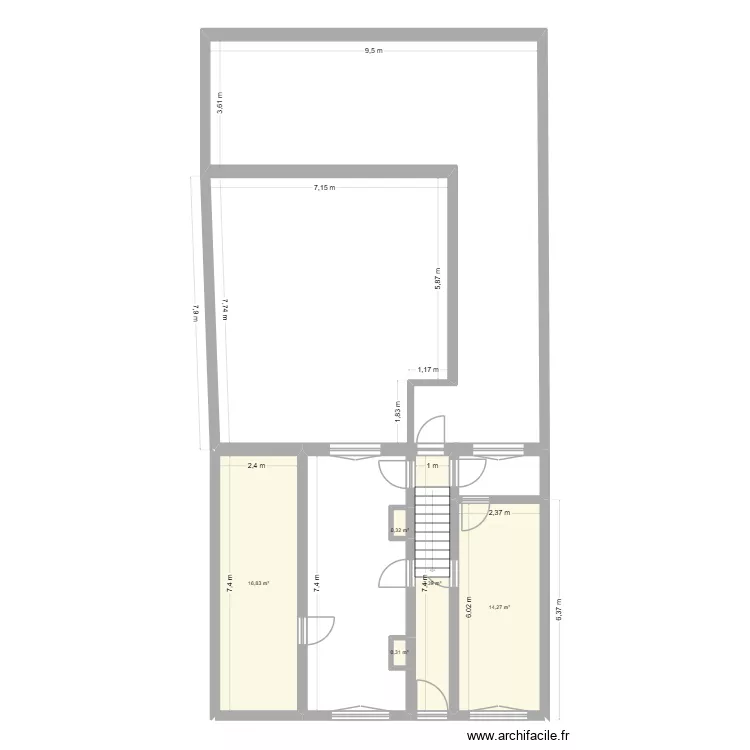 vieux-berquin. Plan de 5  et 39 m²