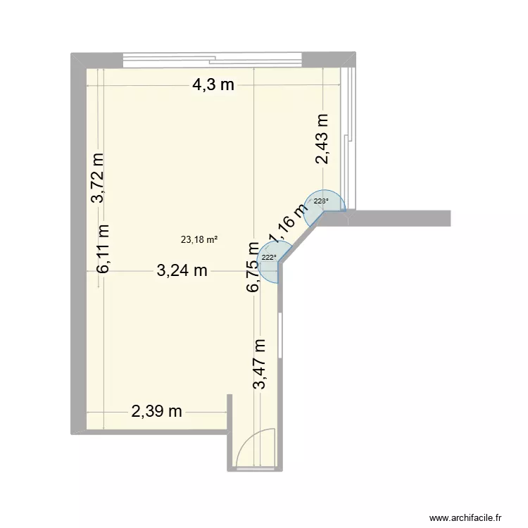 MATINS D AIGUELONGUE. Plan de 1  et 23 m²