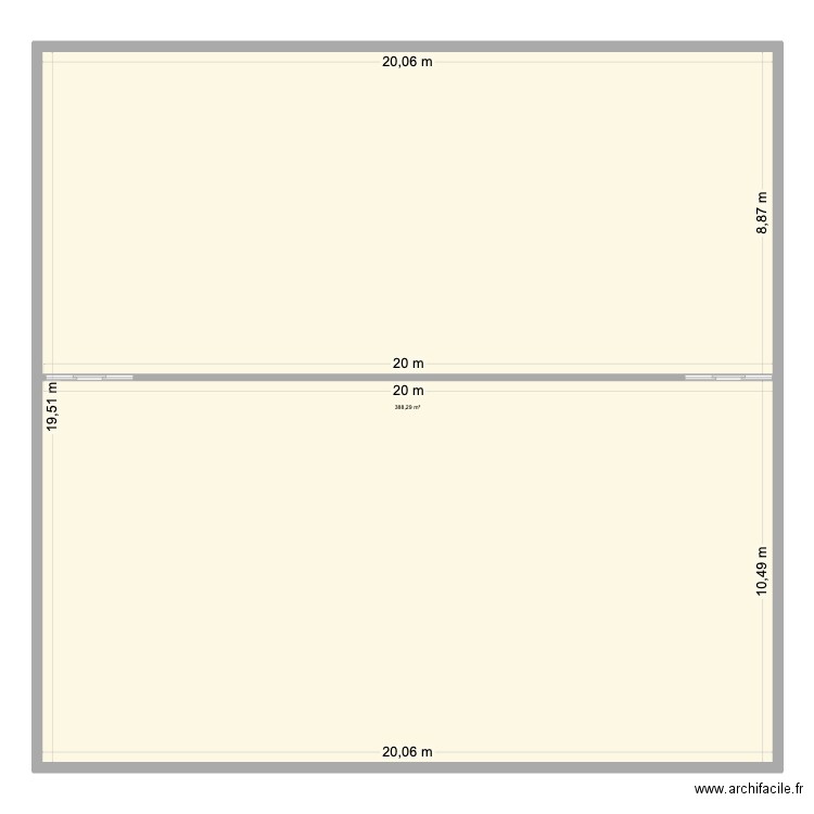 cowork. Plan de 1 pièce et 388 m2
