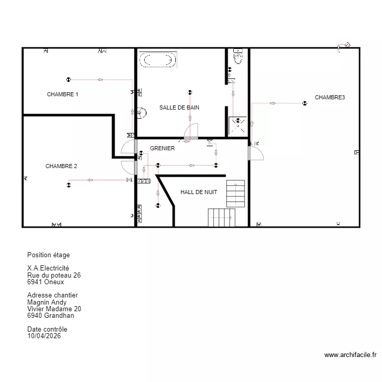position &eacute;tage Magnin. Plan de 5  et 115 m²
