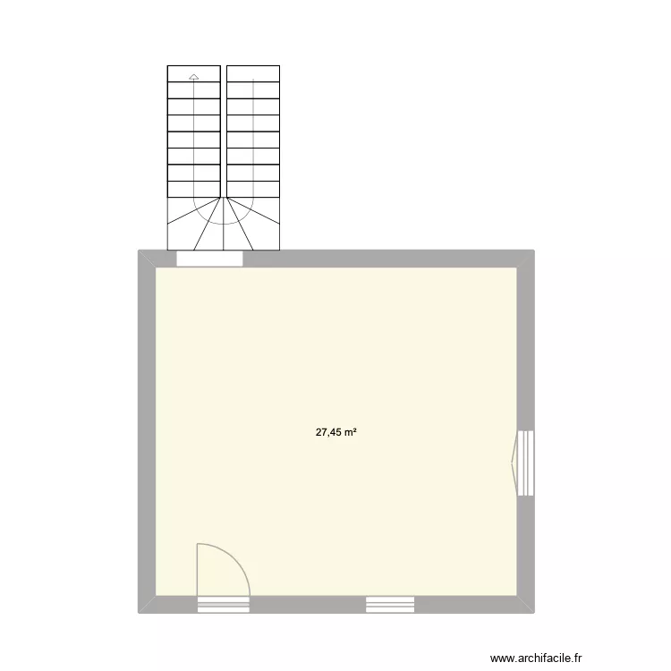 Salon Logan. Plan de 1 pièce et 27 m²