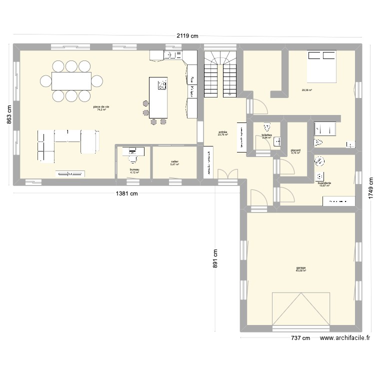 ahah. Plan de 15 pièces et 275 m2