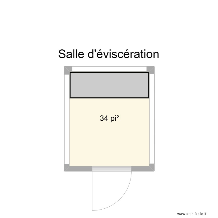 Salle d'éviscération. Plan de 1 pièce et 3 m2