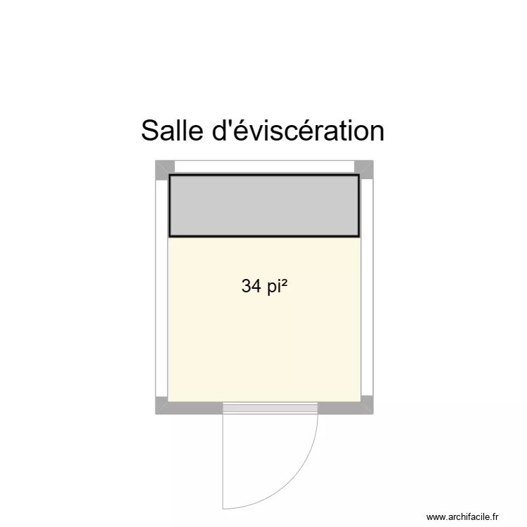 Salle d'&eacute;visc&eacute;ration. Plan de 