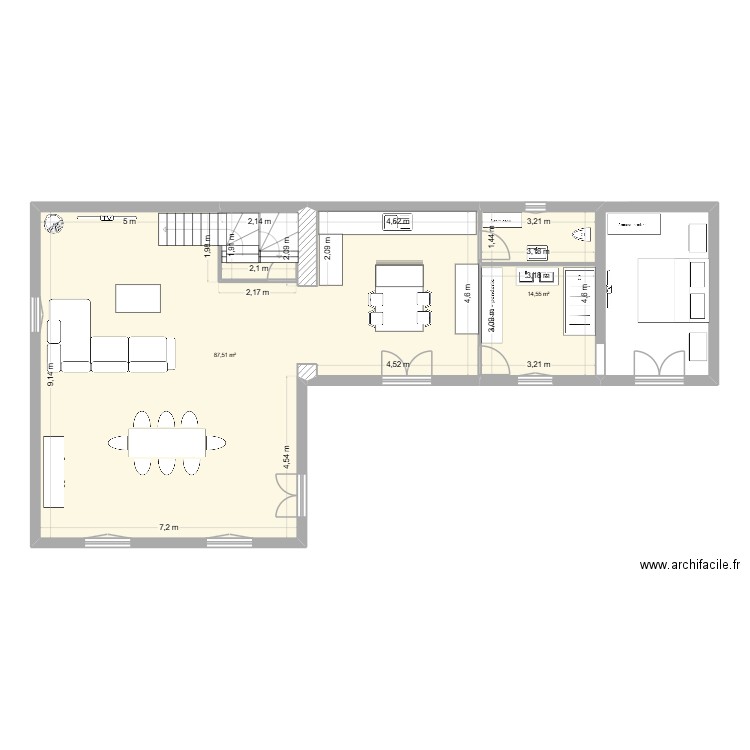 MAISSON LAVERNAT 3. Plan de 2 pièces et 102 m2