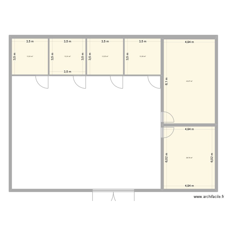 Plan bâtiment écuries. Plan de 6 pièces et 119 m2
