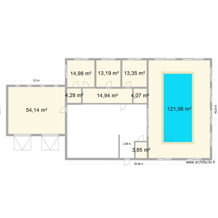 CONSTRUCTION. Plan de 9 pièces et 244 m2