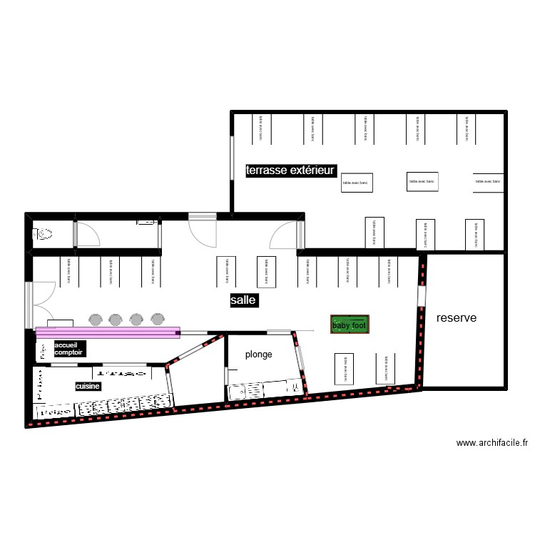 snack ceret sans cote. Plan de 7 pièces et 116 m2