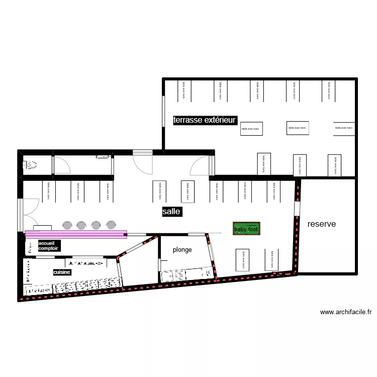 snack ceret sans cote. Plan de 