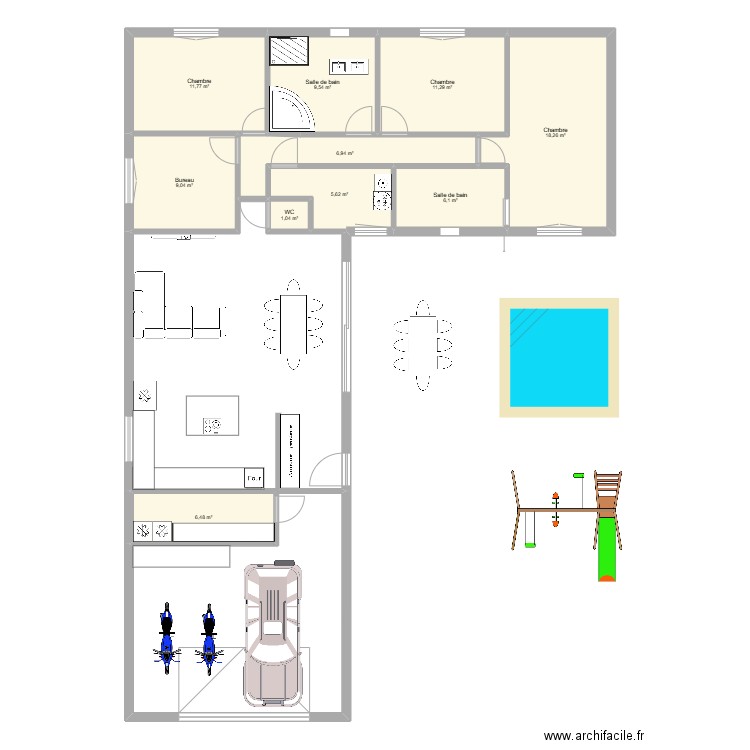 Version 2. Plan de 10 pièces et 86 m2