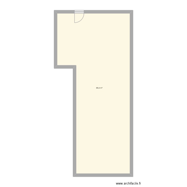 zzt. Plan de 1 pièce et 69 m2