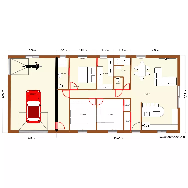 plan 2. Plan de 11 pièces et 143 m² plan 2. Plan de 11 pièces et 143 m²