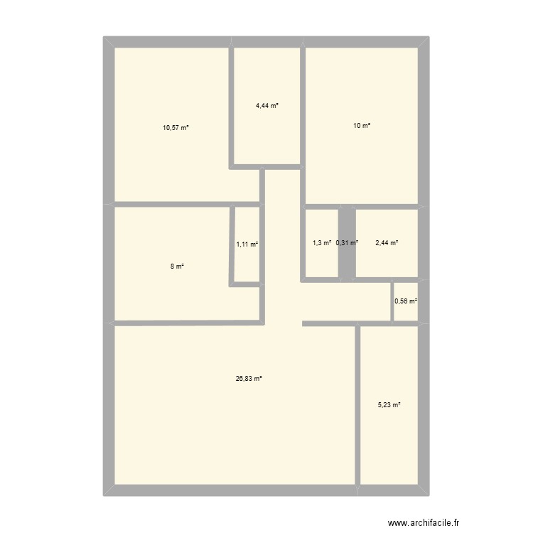 BOulogne 2. Plan de 11 pièces et 71 m2