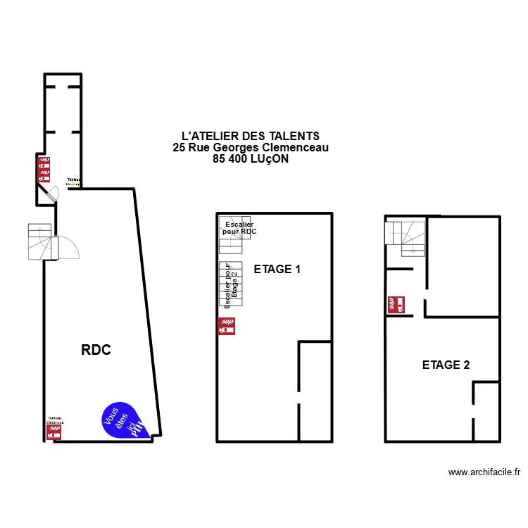 Plans L'Atelier des Talents Lucon. Plan de 
