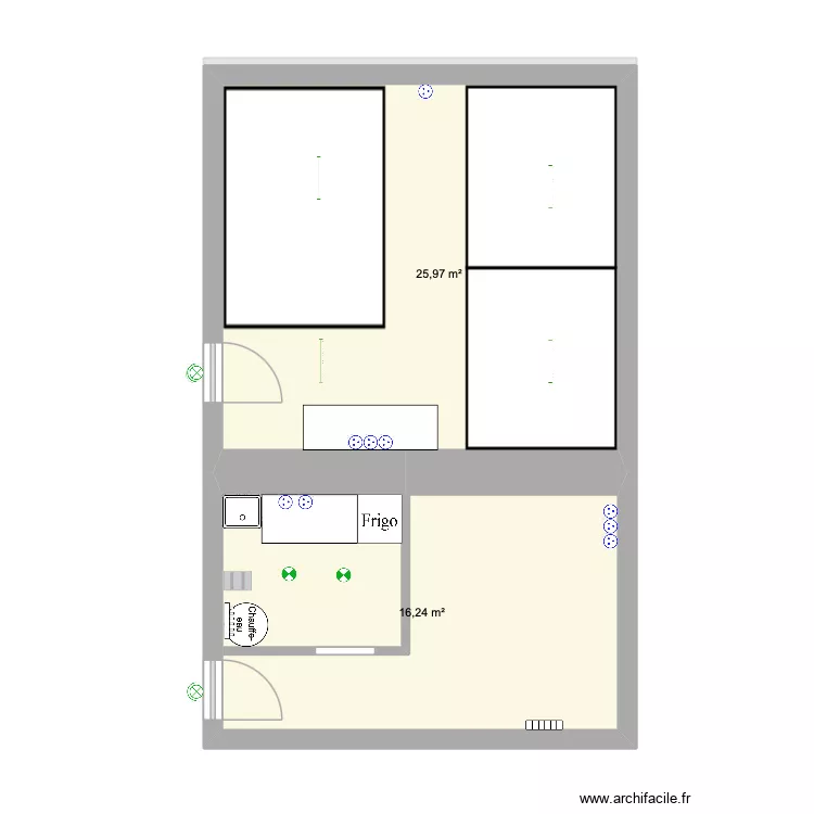 D&eacute;pendance. Plan de 5  et 85 m²