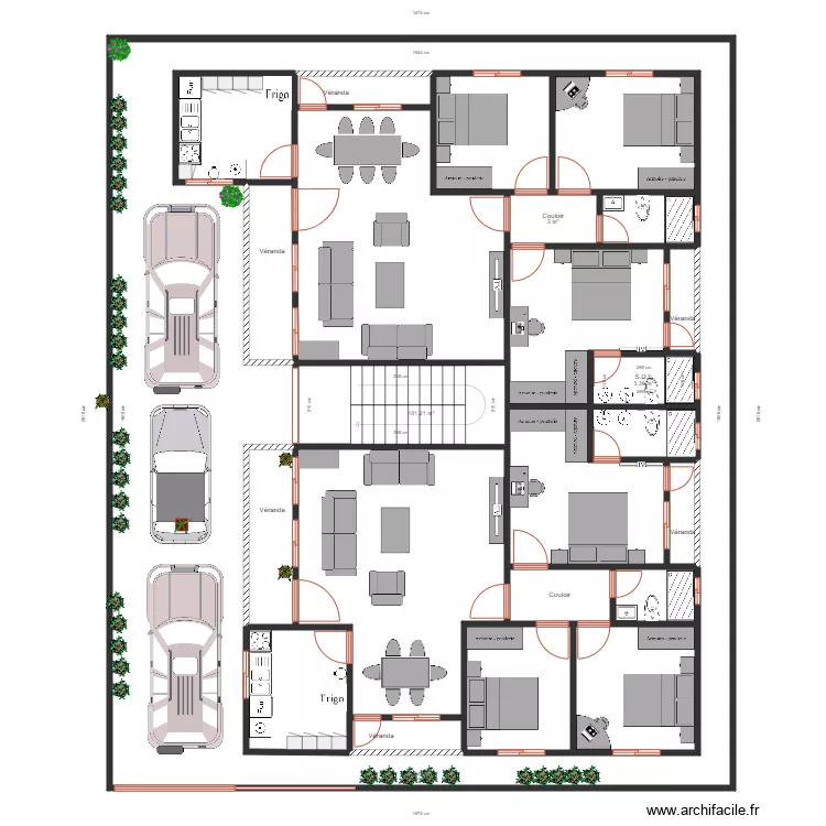 plan r+1 02 apparts t4 am&eacute;nagement RDC. Plan de 