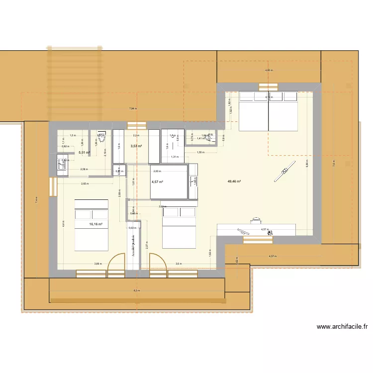 Manigod - &eacute;tage 2 base. Plan de 