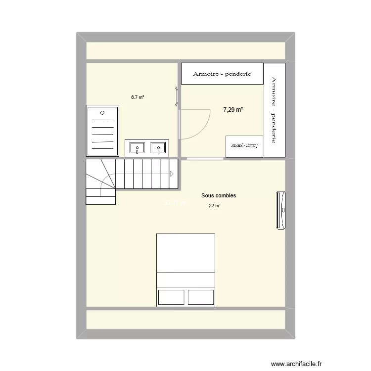 Maison R+2. Plan de 
