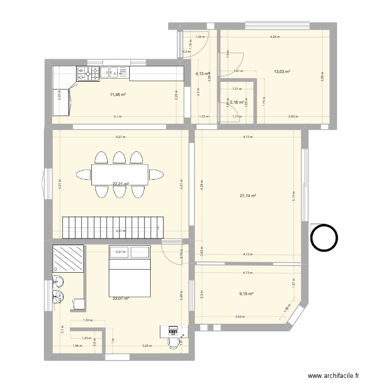 REHABILITATION 6. Plan de 13 pièces et 153 m2