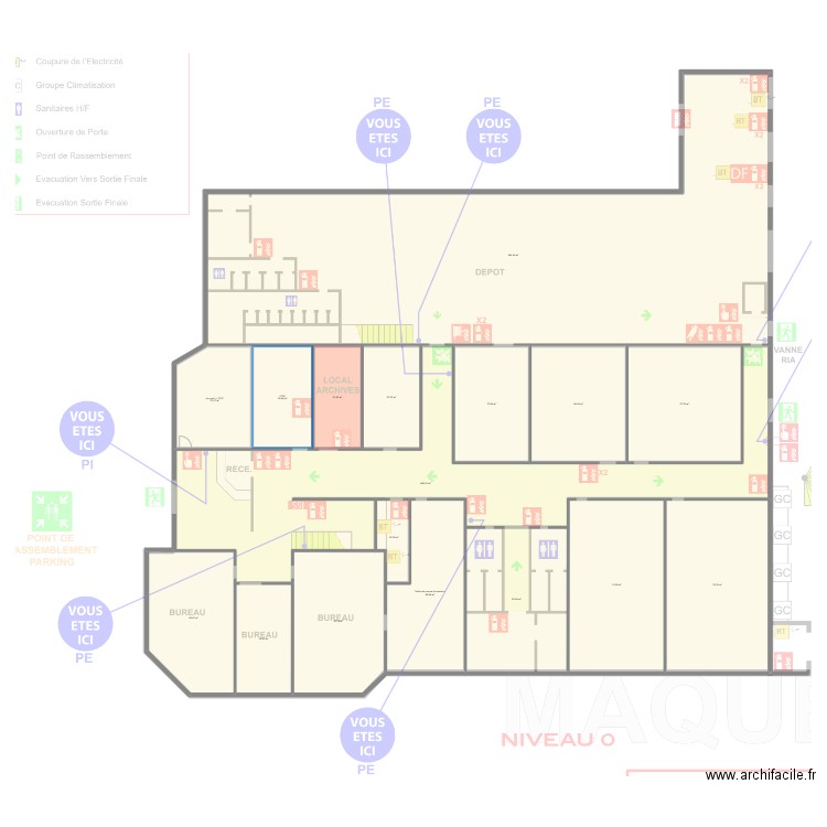 CARROS RDC. Plan de 17 pièces et 1268 m2