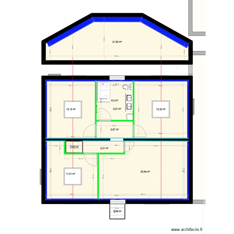 ROGER PROJET. Plan de 22 pièces et 290 m2