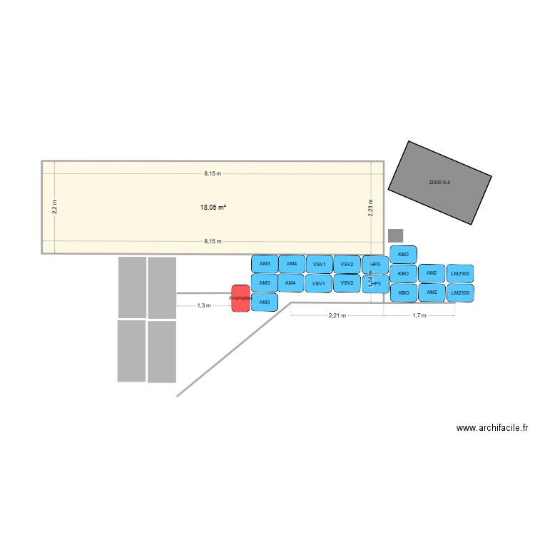 VIP 4. Plan de 1 pièce et 18 m2