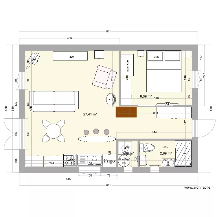Maison 3. Plan de 