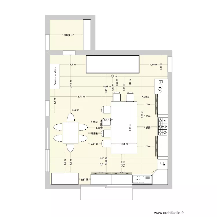 cuisine st maxime. Plan de 2 et 57 m² cuisine st maxime. Plan de 2 et 57 m²