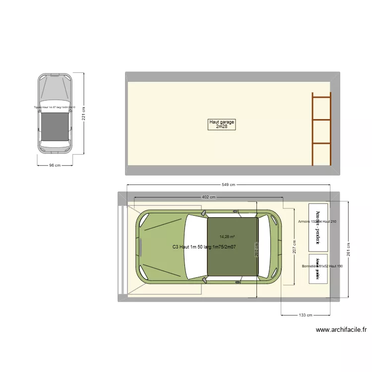 garage Rossan aménagement. Plan de 2 et 27 m² garage Rossan aménagement. Plan de 2 et 27 m²