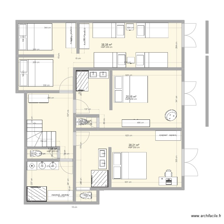 Etage 0 cavalière V2. Plan de 0 pièce et 0 m2
